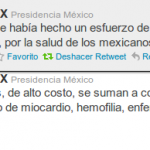 Twitt de la PresidenciaMX sobre los TRE de los lisosomales e el Seguro Popular
