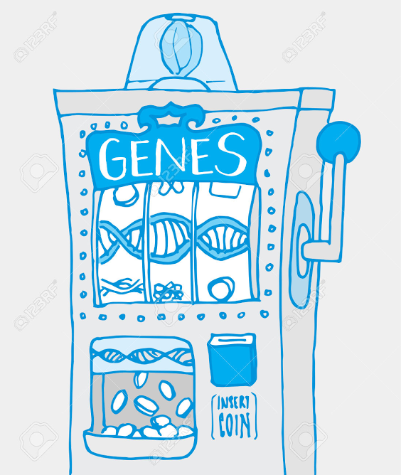 máquina expendedora de genes, caricatura