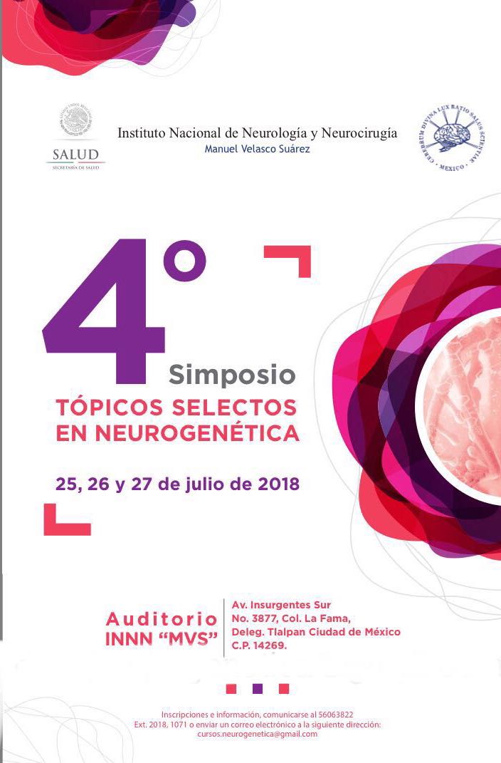 4° Simposio «Tópicos selectos en neurogenética»