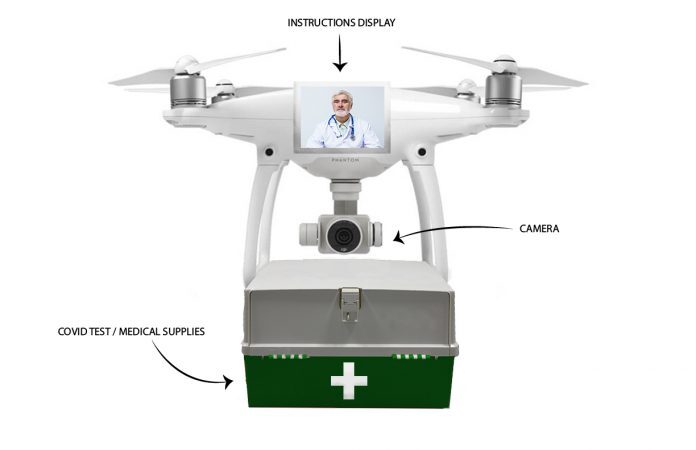 estudiante mexicano disena sistema transportar pruebas covid con dron.jpg