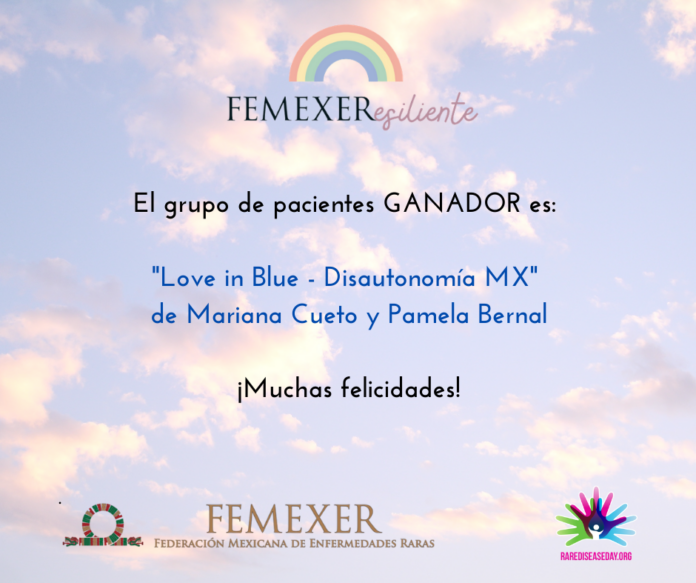 Love In Blue - Disautonomía Mx es el grupo de pacientes ganador del concurso inserto en el taller «Caminando hacia la CUS EERR»