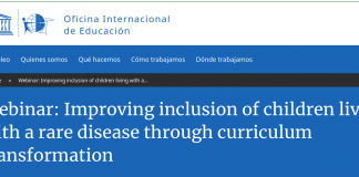 20 de noviembre de 2022. UNESCO, Oficina Internacional de Educación. Webinario «Mejora de la inclusión escolar para niños con enfermedades raras a través de la transformación del currículo». Participó Carlos David Peña Aragón en este webinario.