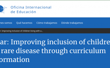 20 de noviembre de 2022. UNESCO, Oficina Internacional de Educación. Webinario «Mejora de la inclusión escolar para niños con enfermedades raras a través de la transformación del currículo». Participó Carlos David Peña Aragón en este webinario.