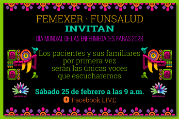 Día de las Enfermedades Raras 2023: Reunión «Tenemos todo el tiempo para escucharte». INÉDITO en todo el mundo. SOLO pacientes y familiares charlarán en 7 mesas de discusión sobre los problemas de la comunidad. Evento en línea y disponible a través de nuestra página de Facebook.