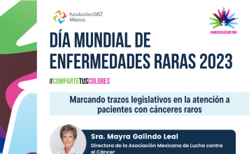 En conmemoración del Día Mundial de Enfermedades Raras 2023 y en el marco de visibilización de los cánceres raros, queridos pacientes, cuidadores, organizaciones de la sociedad civil y comunidad GIST, los invitamos a escuchar nuestra mesa de diálogo: «Marcando trazos legislativos en la atención a pacientes con cánceres raros» que se llevó a cabo el día martes 28 de febrero a las 17:00 hrs (hora México) mediante Facebook Live. ¡No te lo puedes perder! #RareDiseaseDay2023 #GIST