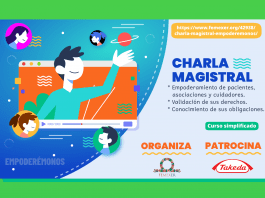 Más que un curso, es una charla magistral. «Empoderándonos» relata los pasos que todo grupo o asociación de pacientes con enfermedades raras debe tomar en cuenta para plasmar en la realidad los ideales de atención en salud.