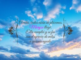 Arriba, todos están de plácemes. ¡Maryze llegó! Ella cumplió y se fue con el aprecio de miles a quienes ayudó.