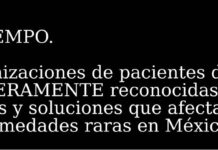 Un reloj verde analógico que se escurre. El texto dice: YA ES TIEMPO. Las organizaciones de pacientes deben ser VERDADERAMENTE reconocidas e integradas a las decisiones y soluciones que afectan a las personas que viven con enfermedades raras en México.