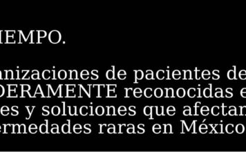 Un reloj verde analógico que se escurre. El texto dice: YA ES TIEMPO. Las organizaciones de pacientes deben ser VERDADERAMENTE reconocidas e integradas a las decisiones y soluciones que afectan a las personas que viven con enfermedades raras en México.